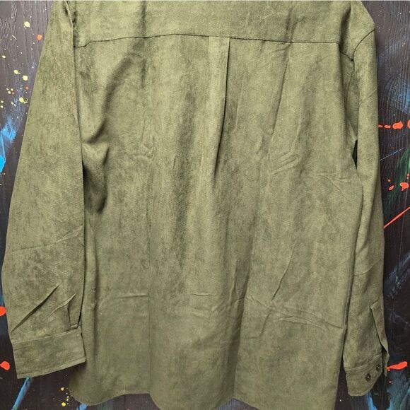 Oleg‎ Cassini Suede Button Up Mens XL - Picture 4 of 4
